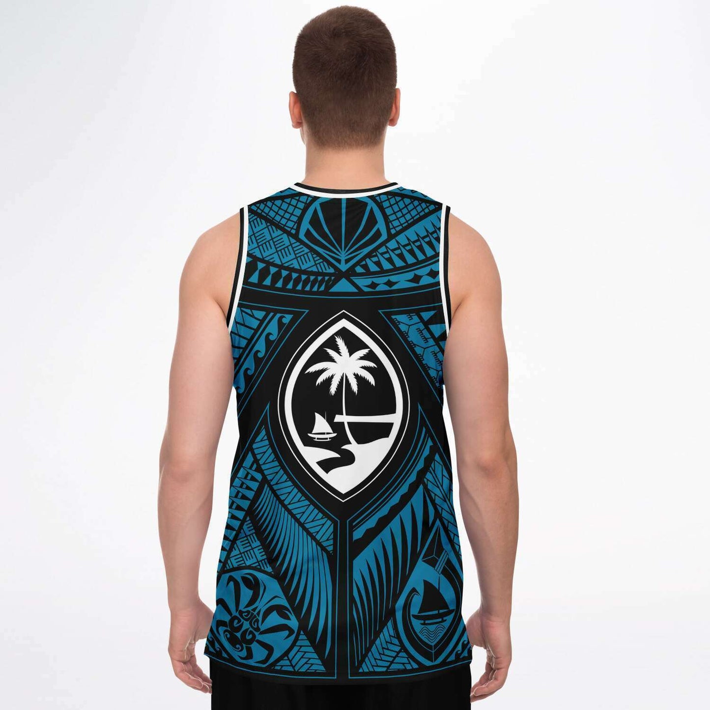 Guahan Tribal Blue Basketball Jersey