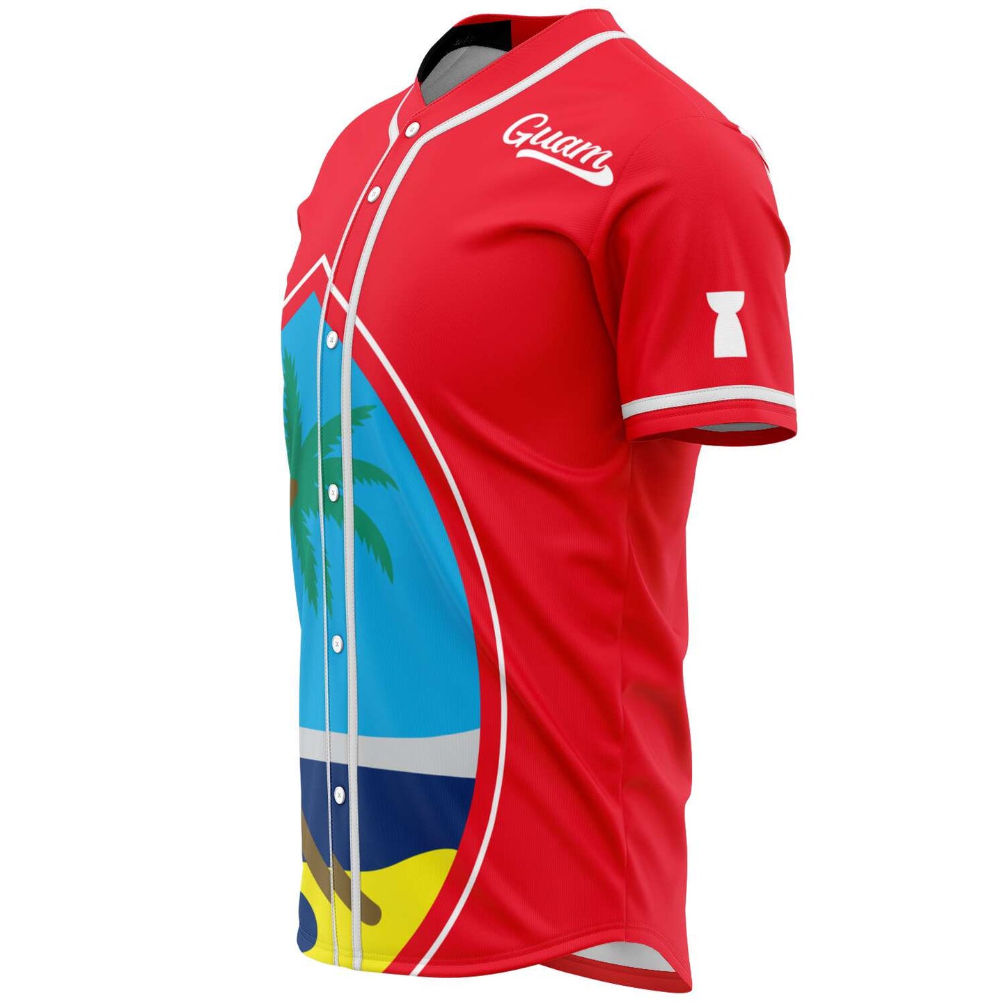 Guam Seal Red Baseball Jersey with Personalization