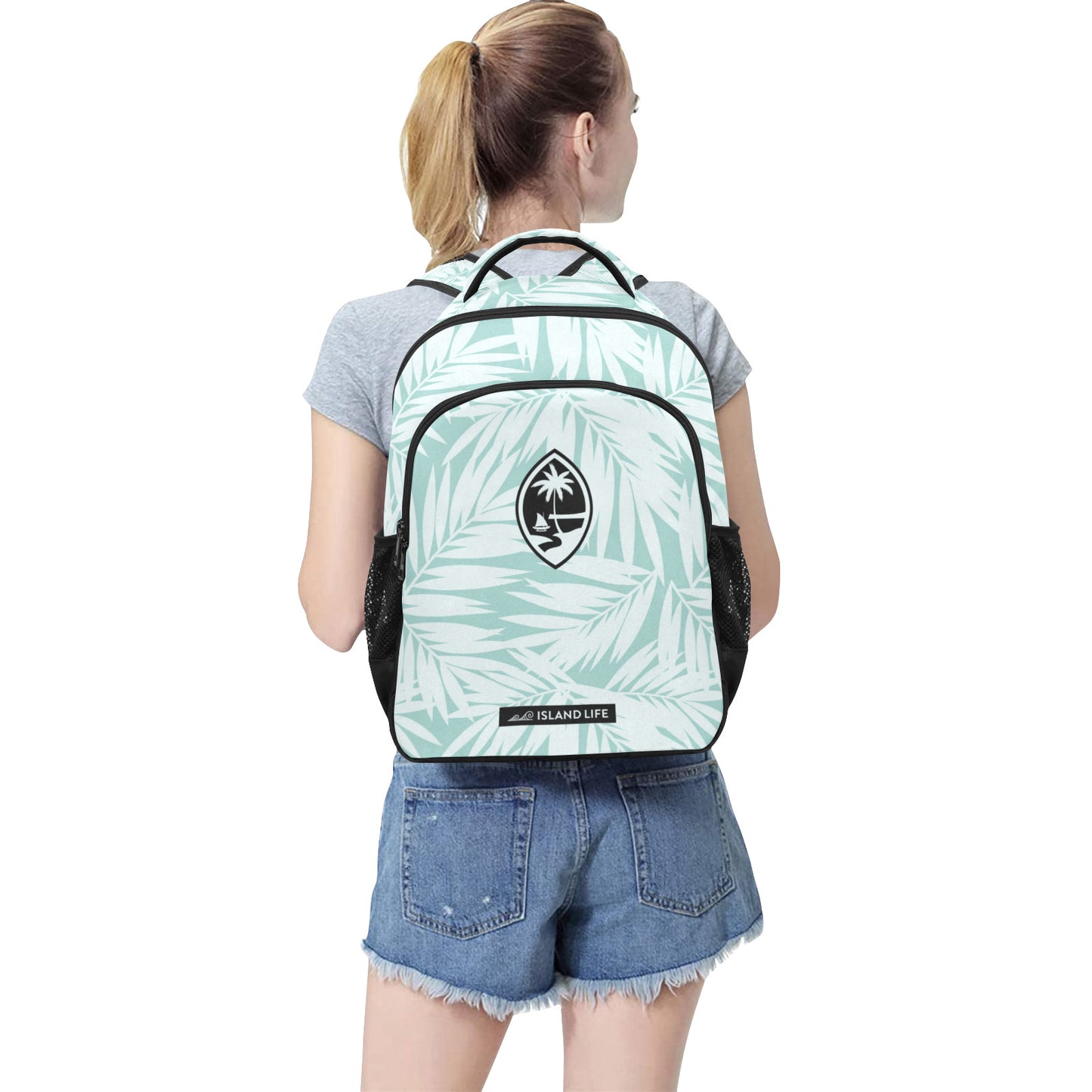 Guam Coconut Leaves Teal Multifunctional Backpack