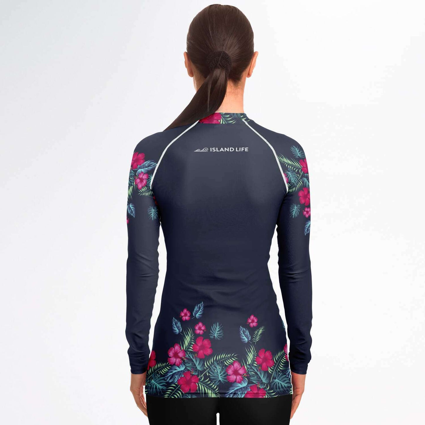Guam Hibiscus Floral Women's Rashguard