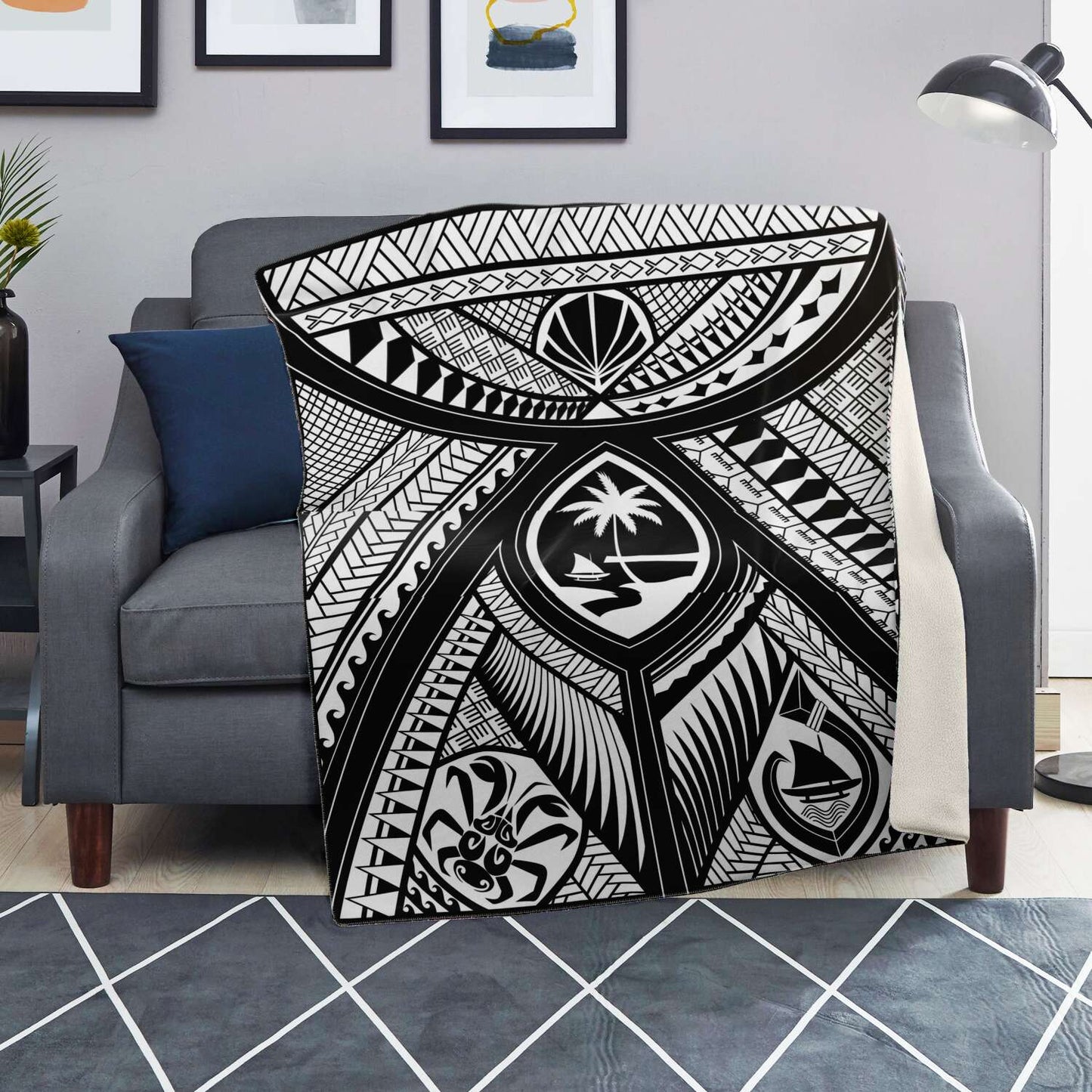 Guahan Modern Tribal Microfleece Blanket
