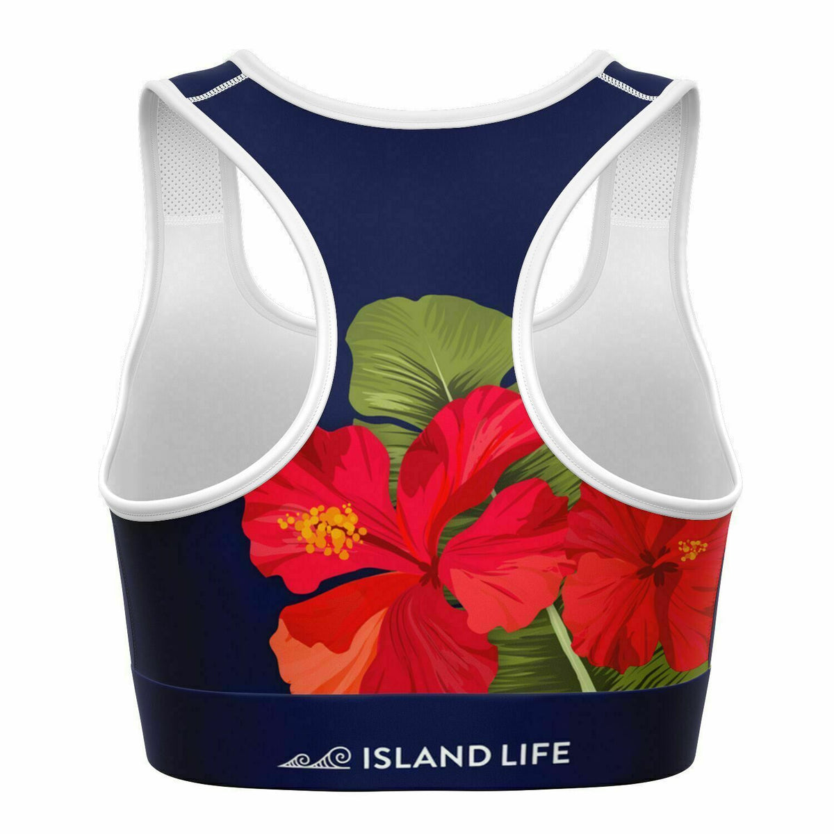 Guam Red Black Hibiscus Paradise Sports Bra – Island Life