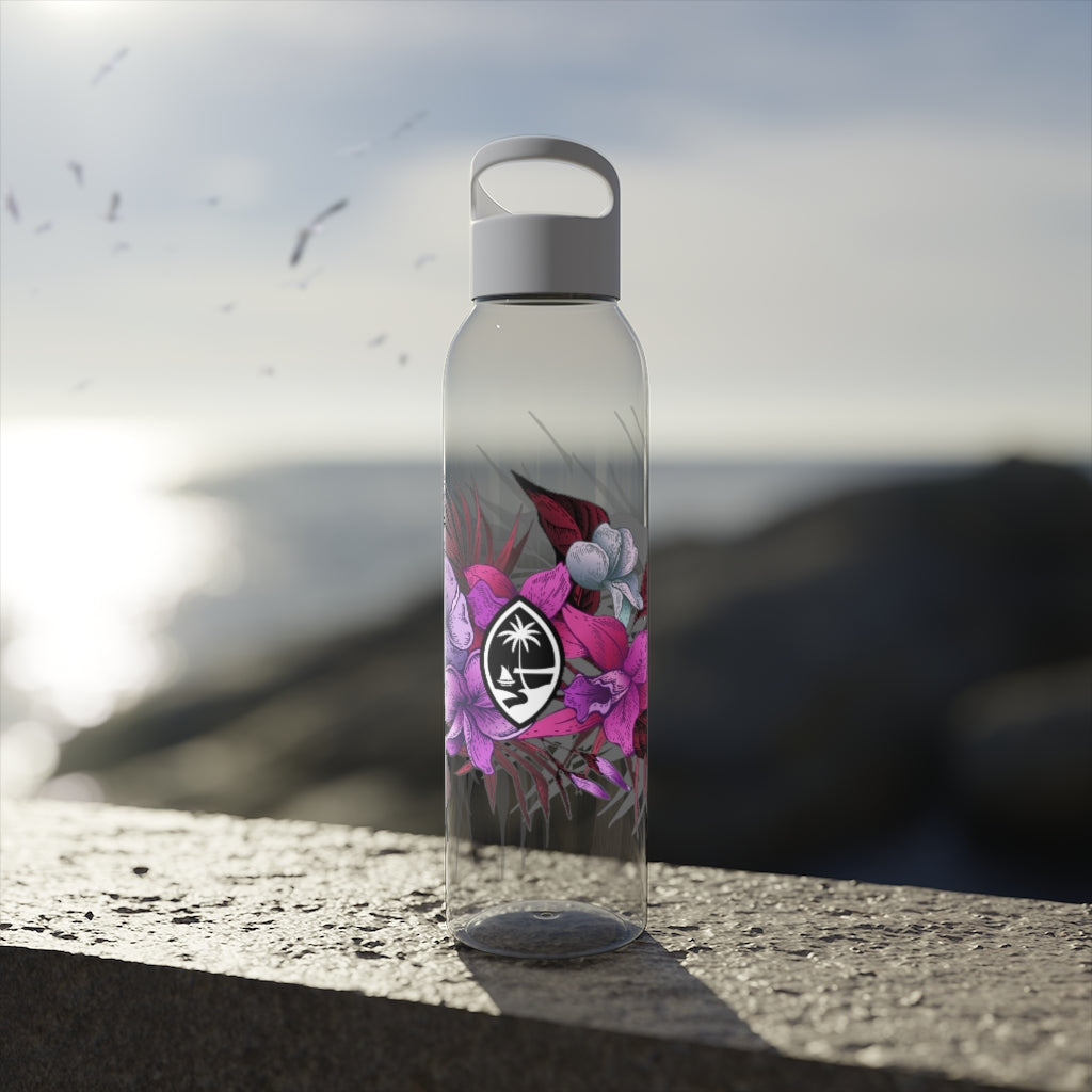 Guam Vintage Hibiscus Sky Water Bottle