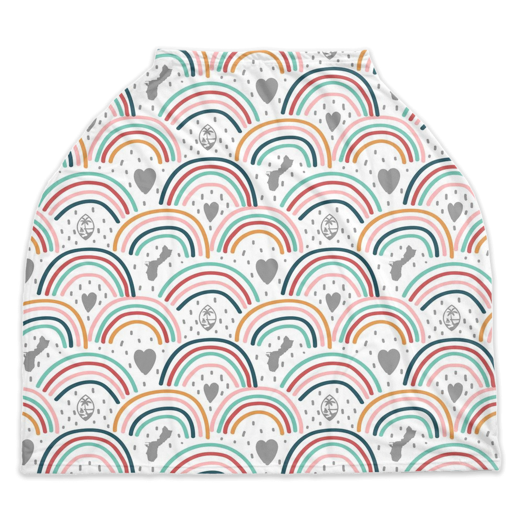 Guam Hearts and Rainbows Nursing Car Seat Cover