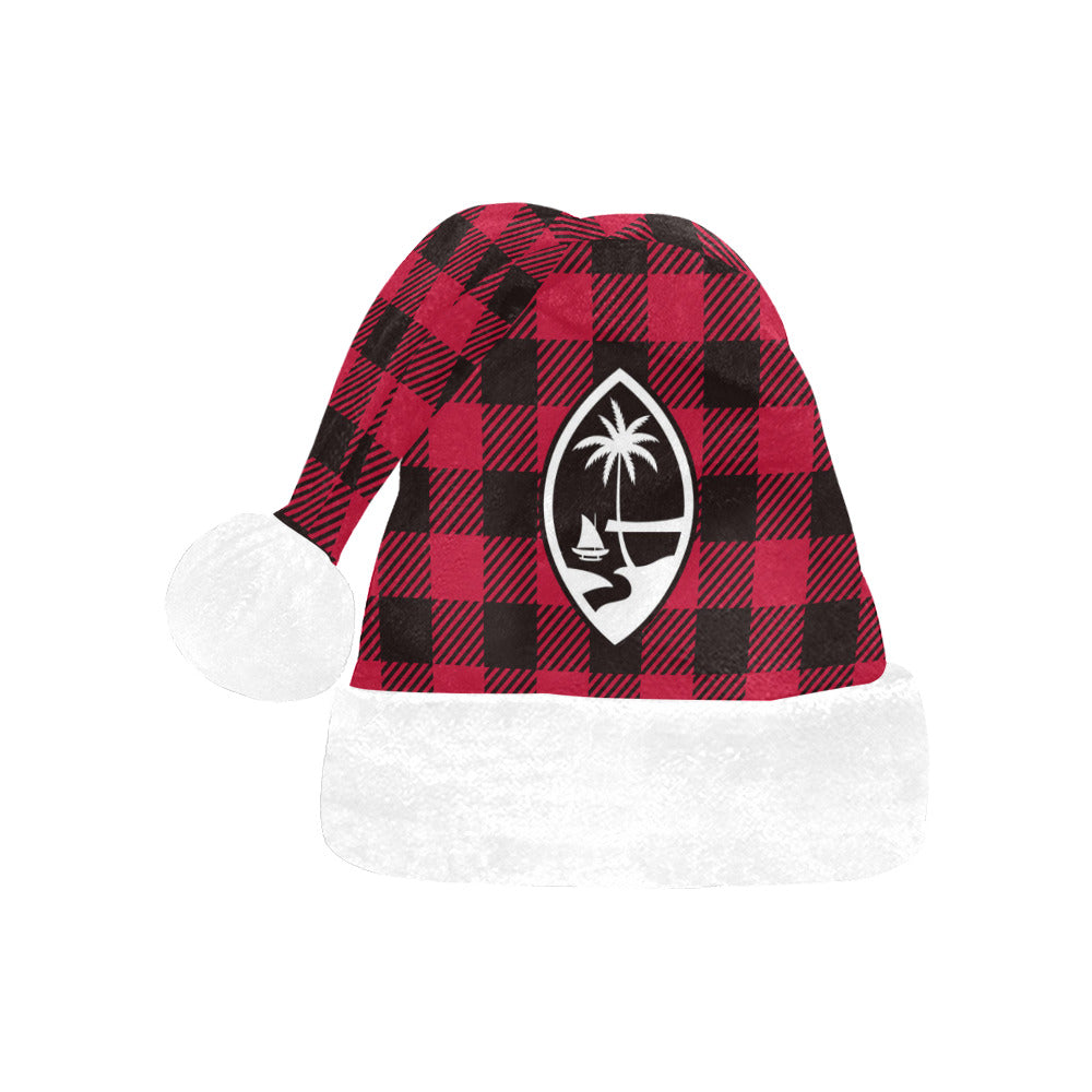 Guam Seal Buffalo Plaid Santa Hat