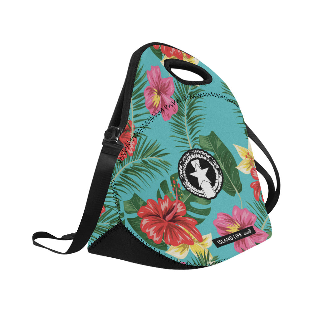CNMI Blue Floral Neoprene Lunch Bag Large