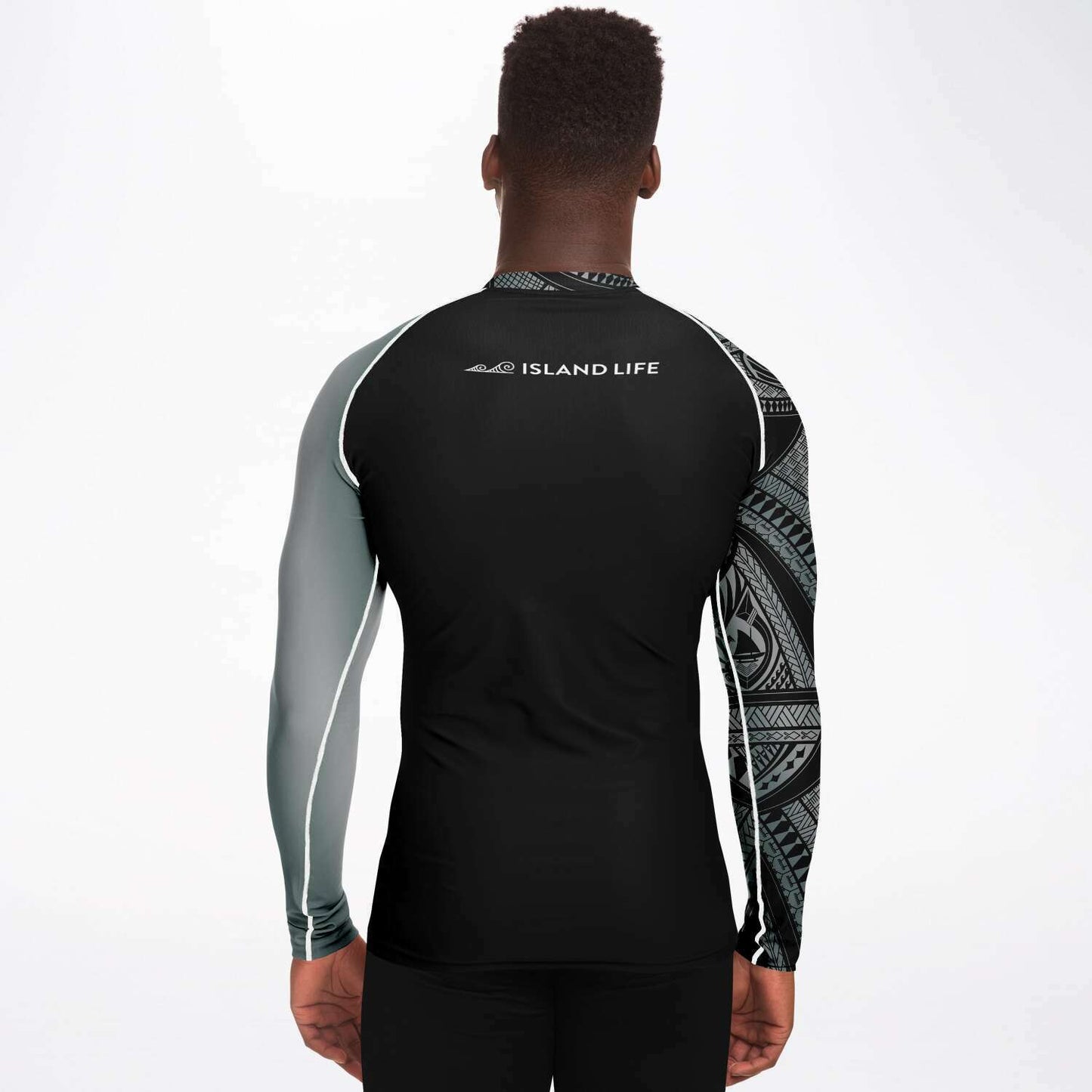 CNMI Tribal Men's Gray Rashguard