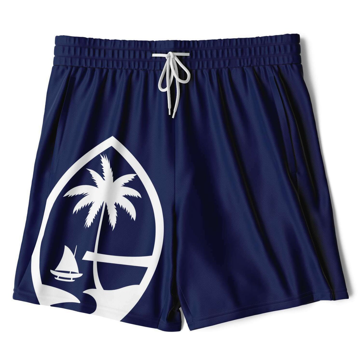Guam Tribal Layer Blue 2-in-1 Phone Pocket Active Shorts