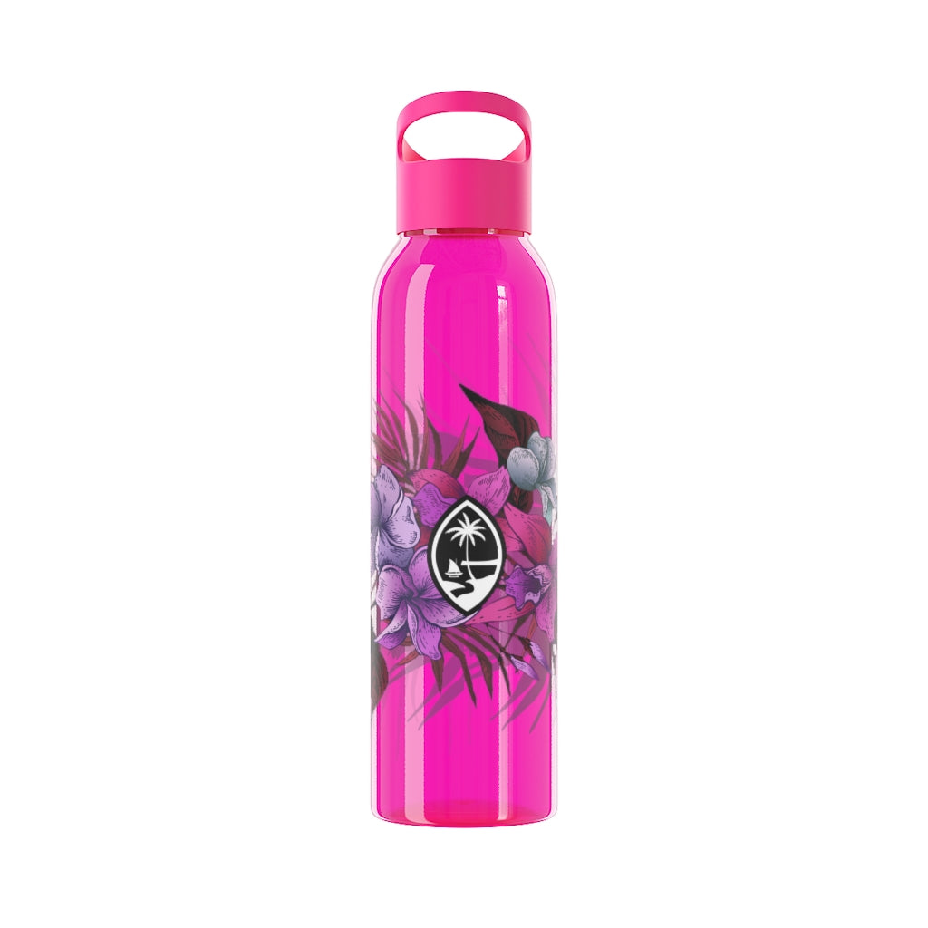 Guam Vintage Hibiscus Sky Water Bottle