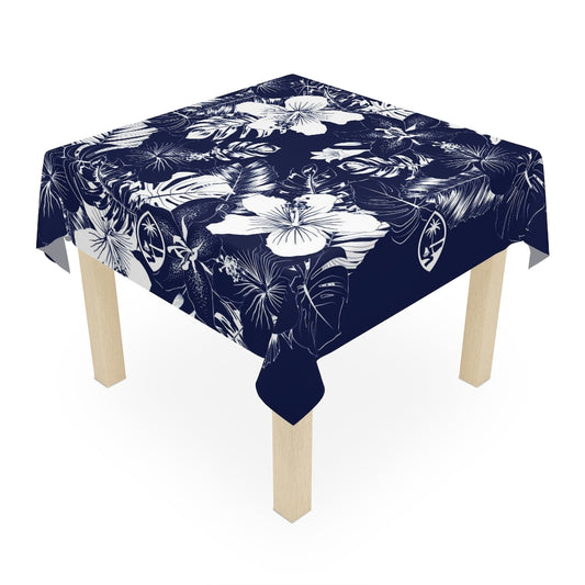 Guam Hibiscus Blue Table Cloth