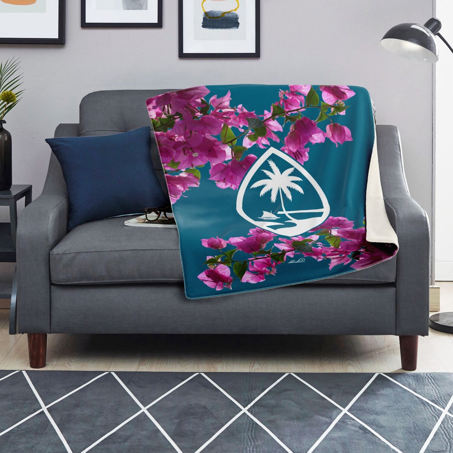 Guam Puti Tai Nobio Bougainvillea Microfleece Blanket