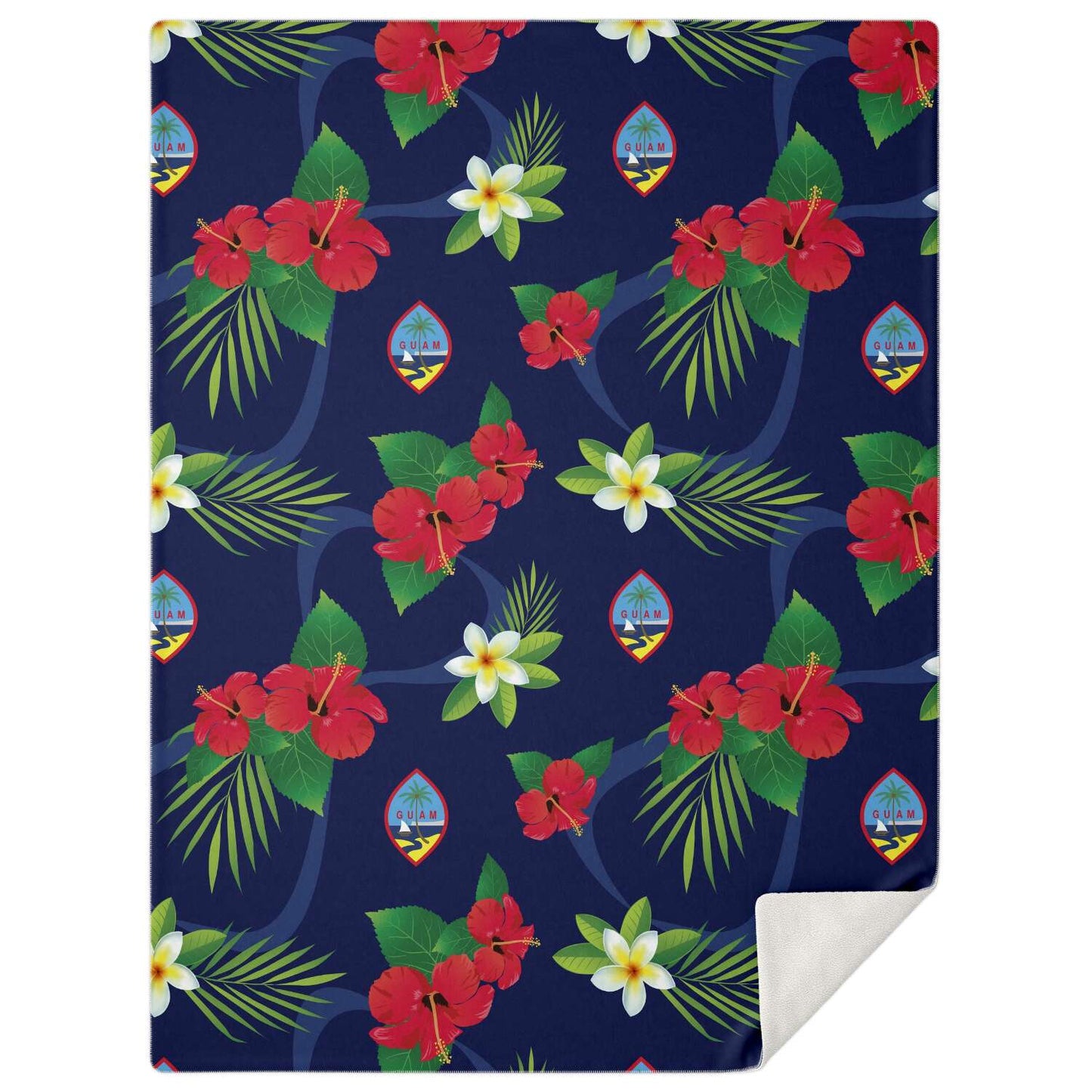 Guam Flag Flowers Microfleece Blanket