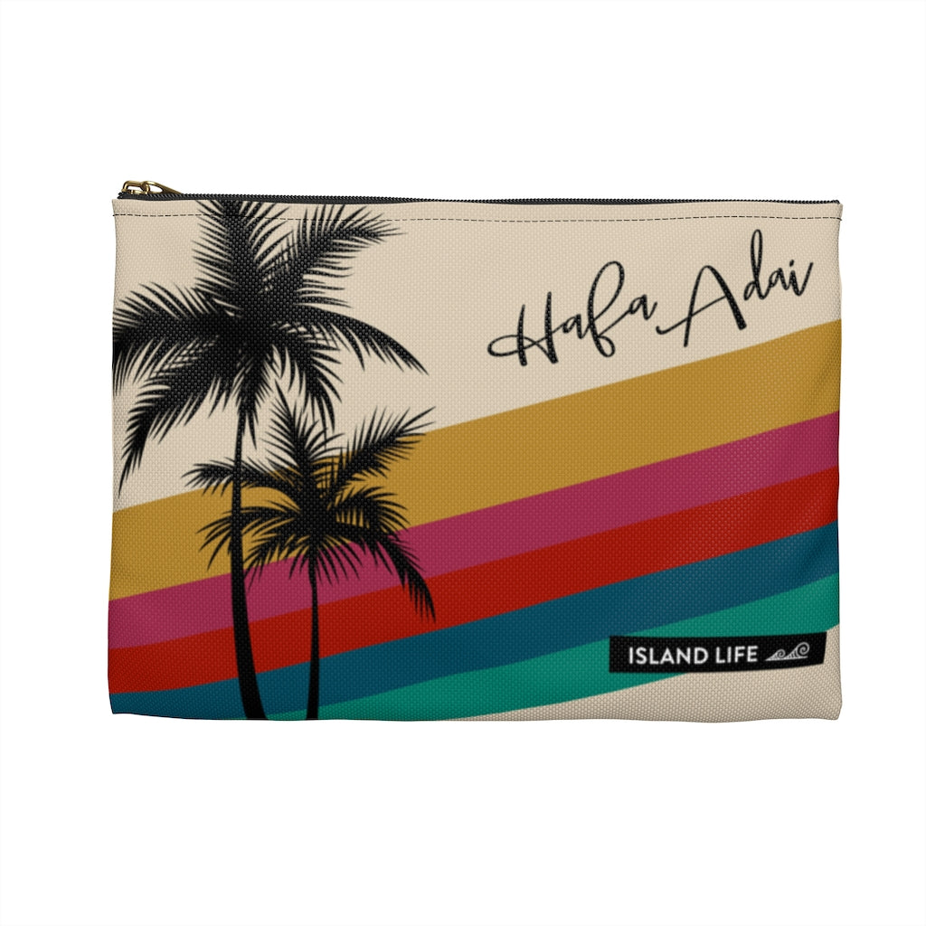 Retro Rainbow Guam CNMI Accessories Carry All Pouch