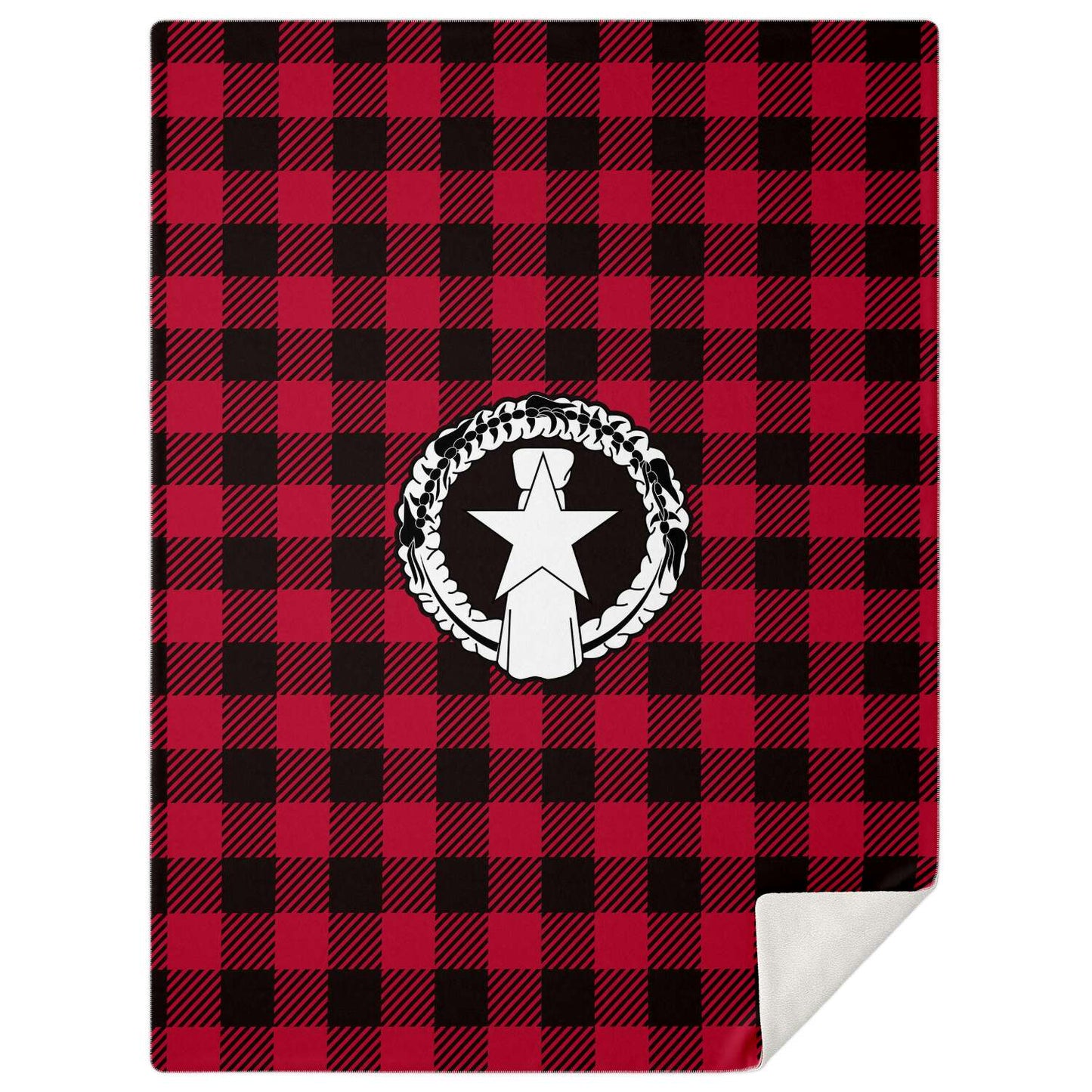 CNMI Saipan Tinian Rota Buffalo Plaid Christmas Microfleece Blanket