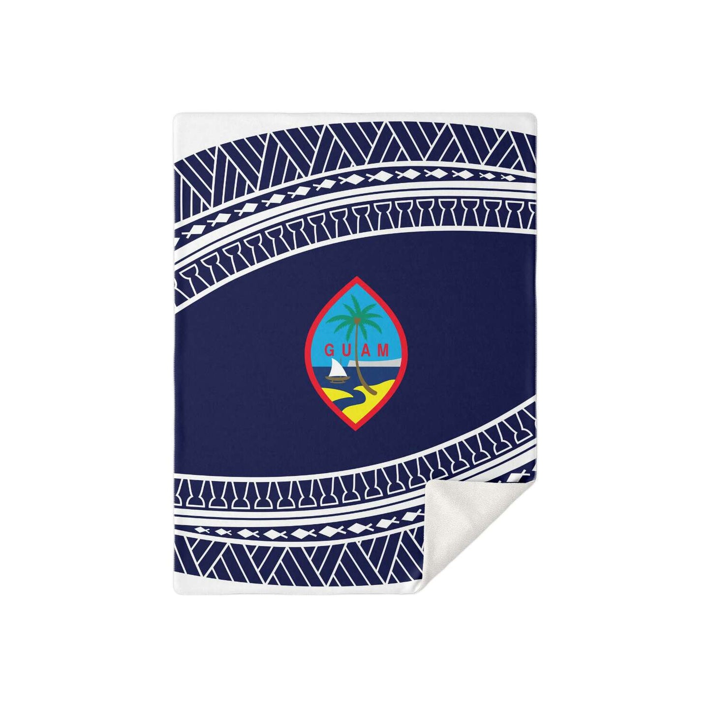 Guam Seal Tribal Blue Microfleece Blanket
