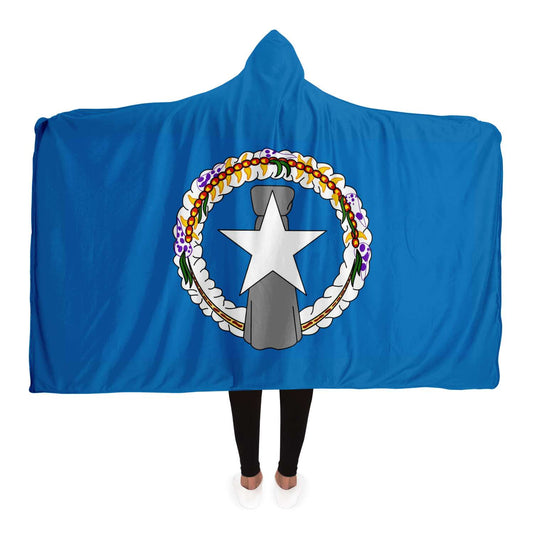 CNMI Seal Saipan Tinian Rota Premium Sherpa Hooded Blanket