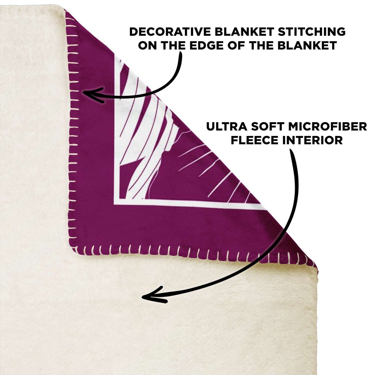 Guam Hibiscus Purple Microfleece Blanket