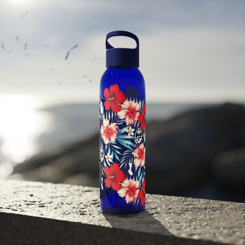 Guam Tropical Floral Sky Water Bottle