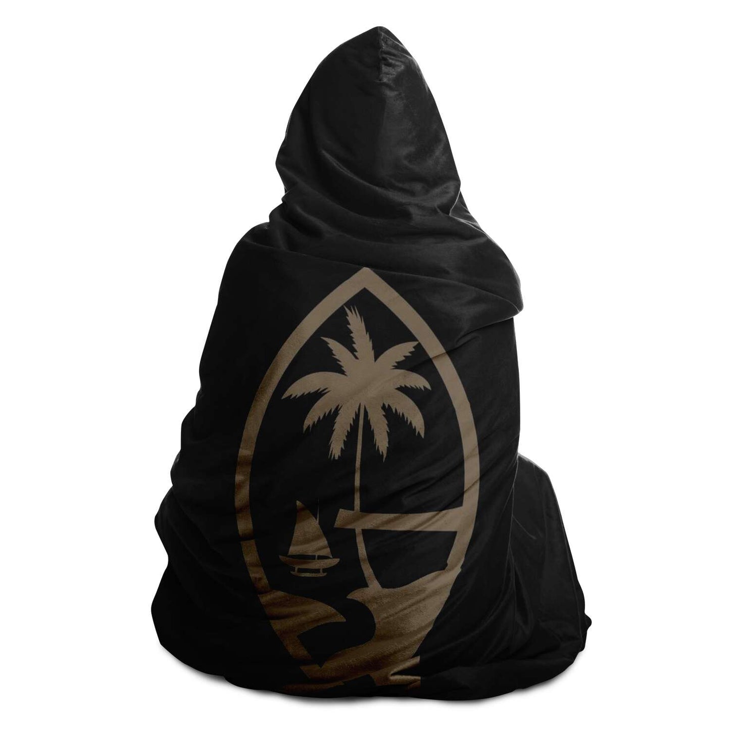 Guam Seal Tribal Premium Sherpa Hooded Blanket
