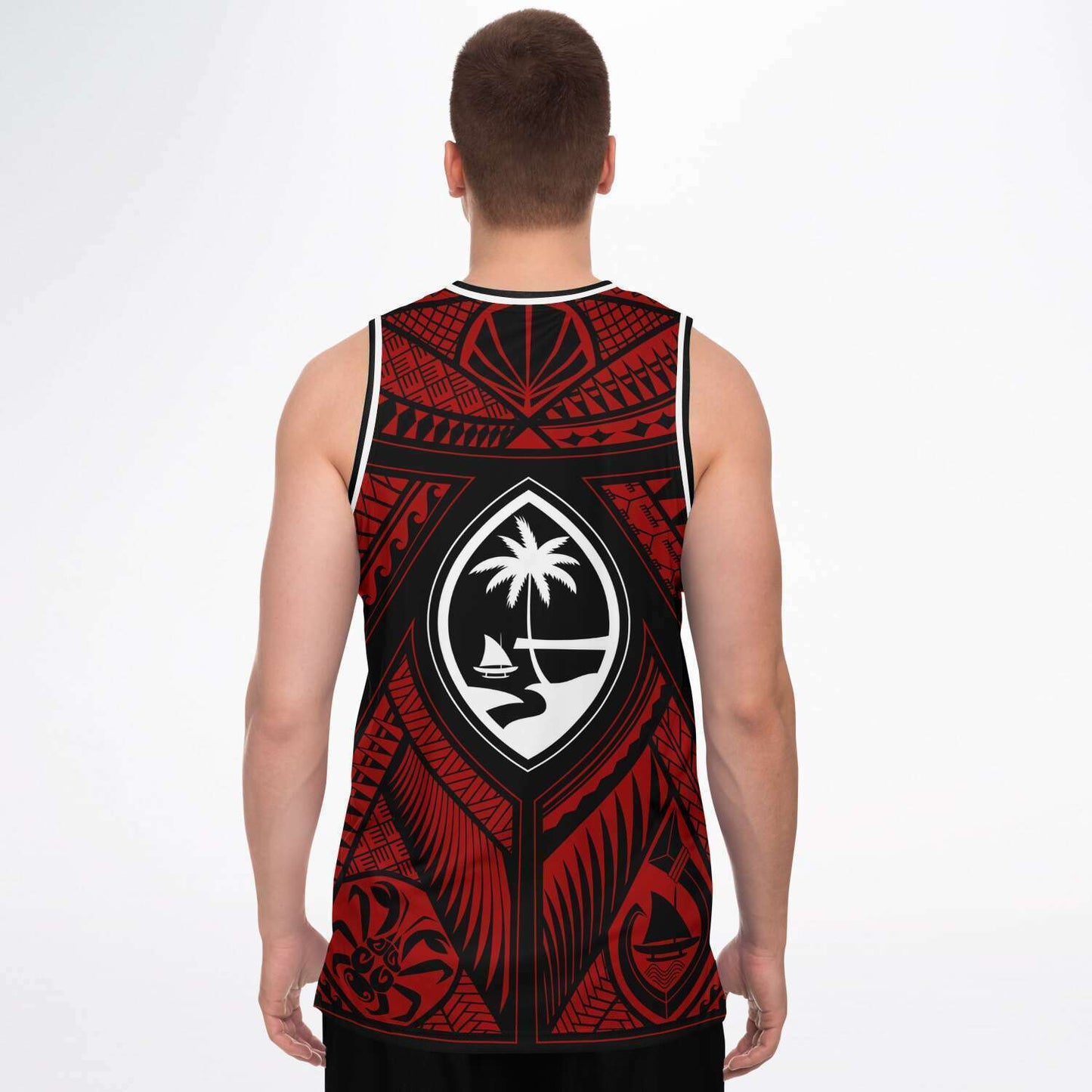 Guahan Tribal Red Basketball Jersey