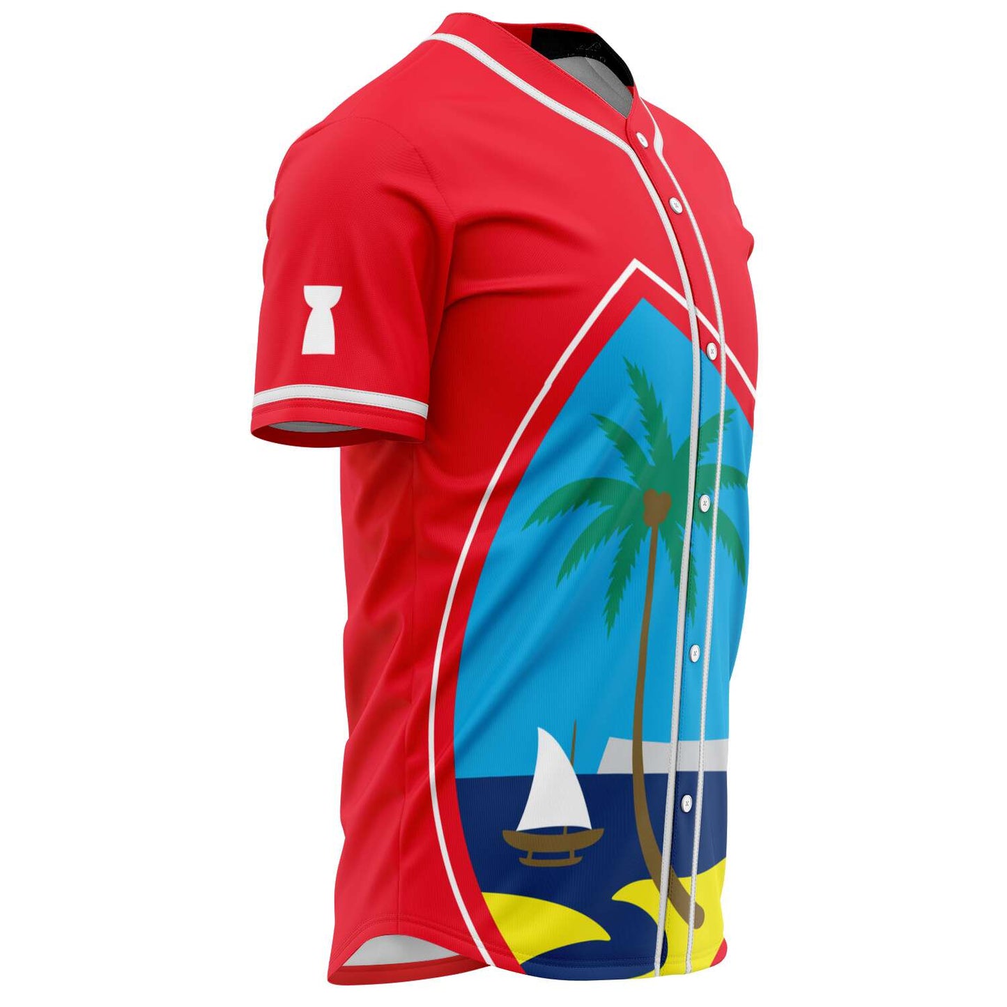 Guam Seal Red Baseball Jersey with Personalization