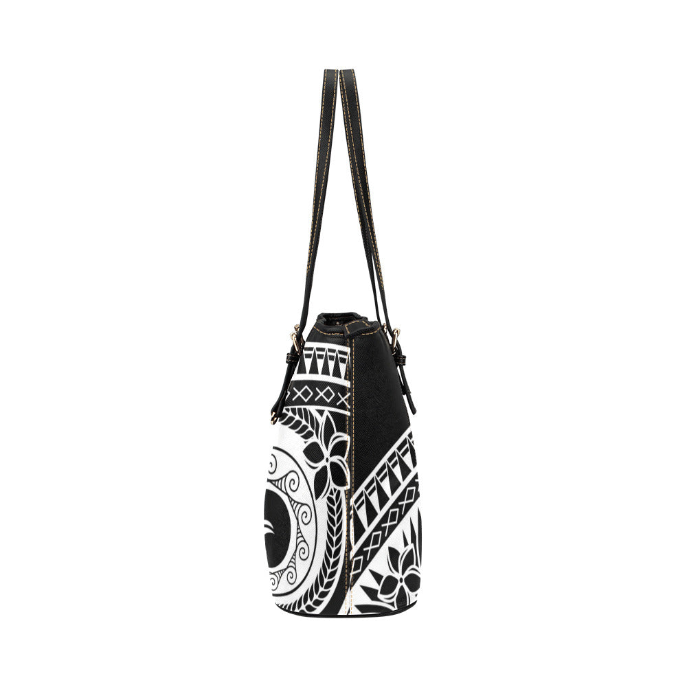 Guam CNMI Tribal Black Large Leather Tote Purse