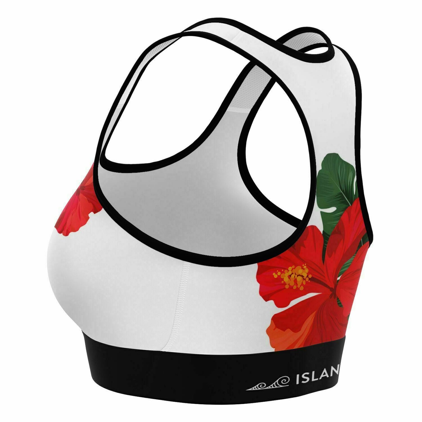 Guam Red Hibiscus Paradise Sports Bra