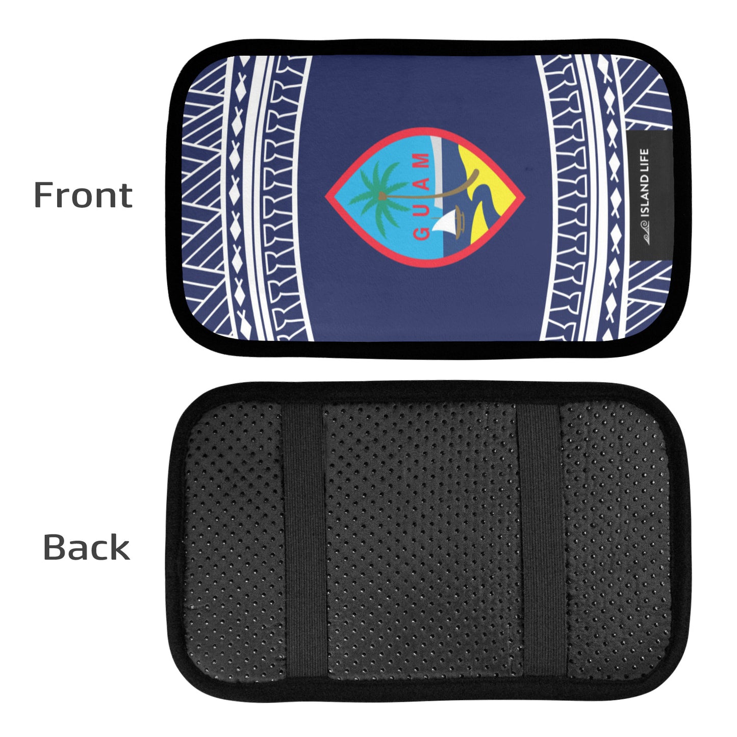 Guam Tribal Blue Car Armrest Cover