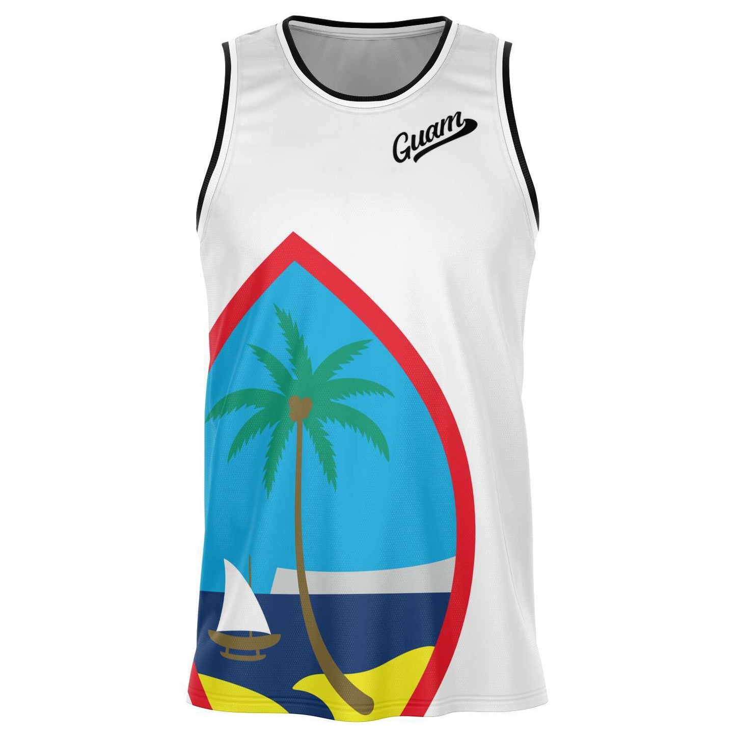 Guam Seal White Basketball Jersey