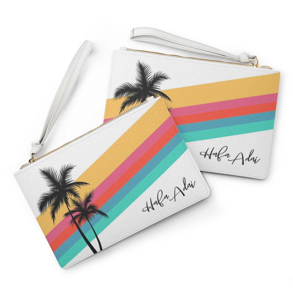 Retro Rainbow Hafa Adai Guam CNMI Clutch Bag