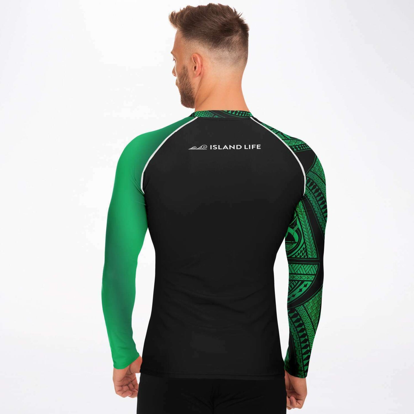 CNMI Tribal Men's Green Rashguard