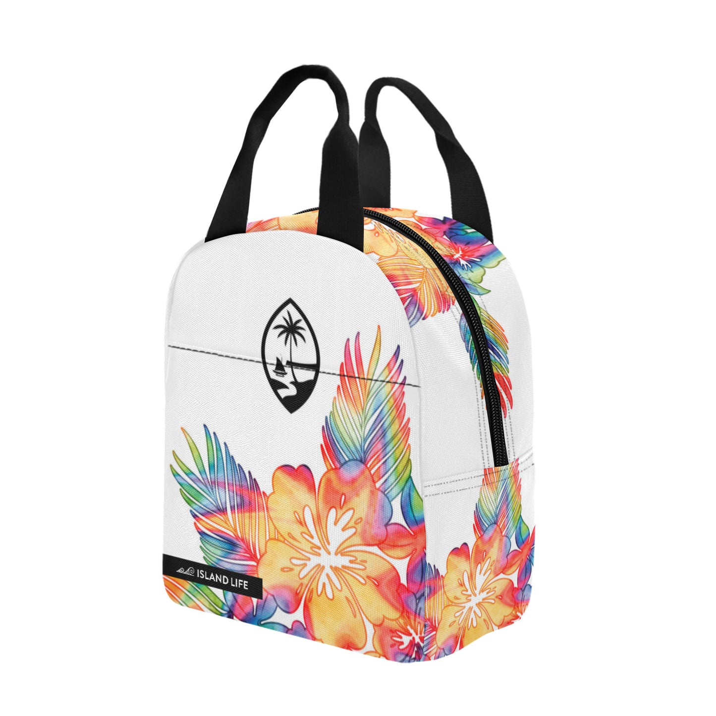Guam Tropical Hibiscus Tie Dye Zipper Lunch Bag