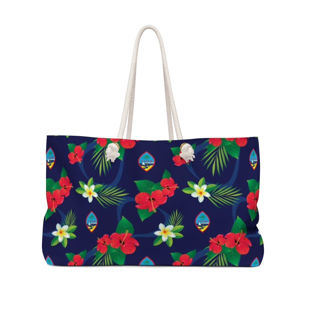 Guam Flag Flowers Weekender Tote Bag
