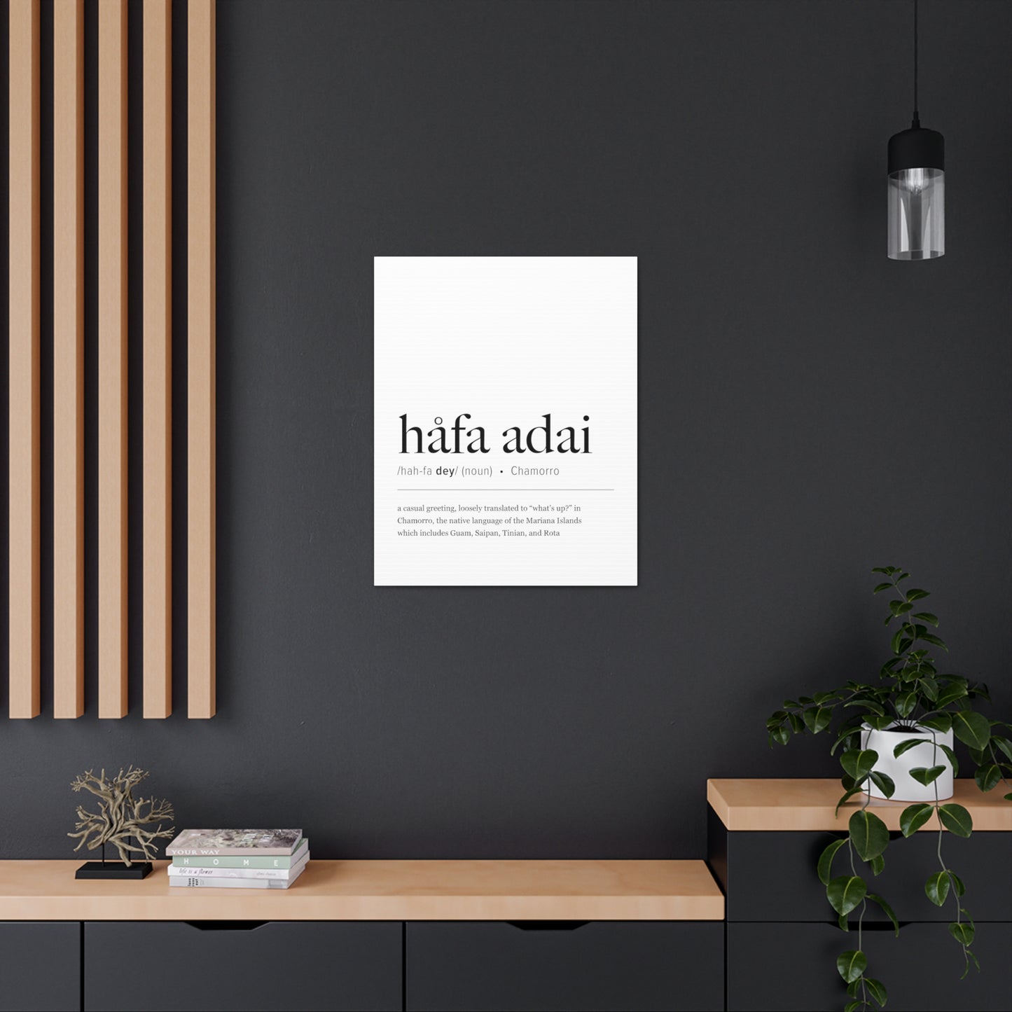 Hafa Adai Definition Chamorro Guam CNMI Canvas Gallery Wrap