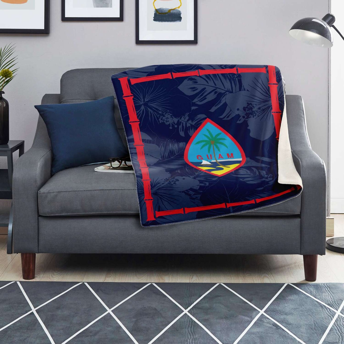 Guam Flag Bamboo Microfleece Blanket
