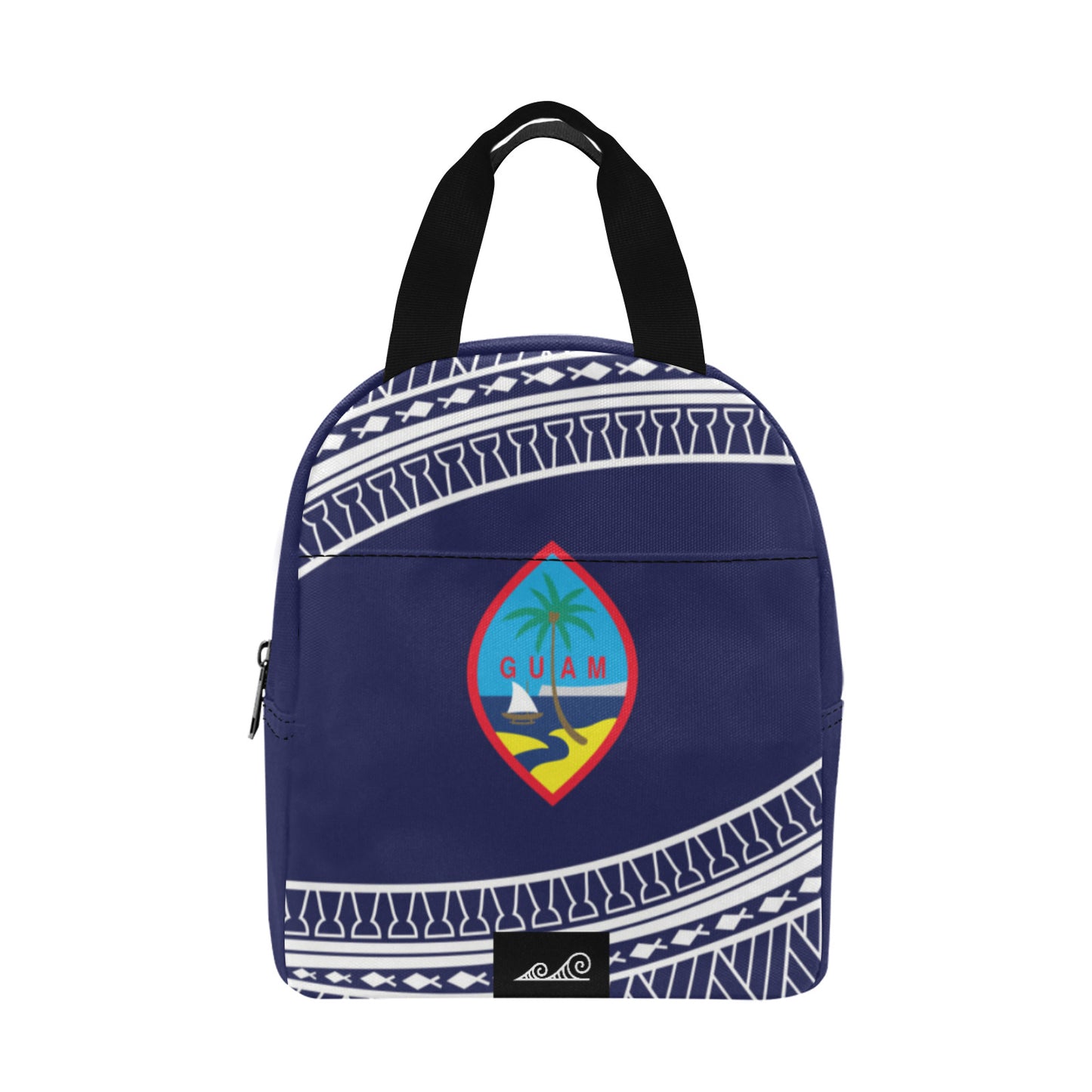 Hafa Adai Guam Tribal Blue Zipper Lunch Bag