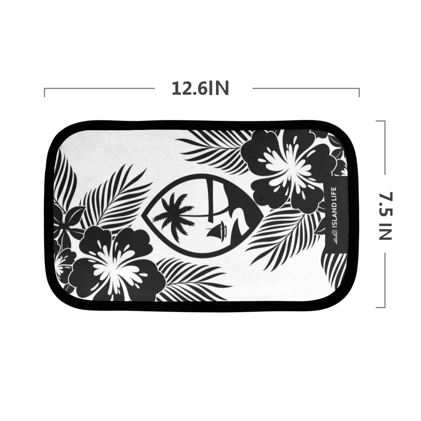 Guam Tropical Hibiscus White Car Armrest Cover