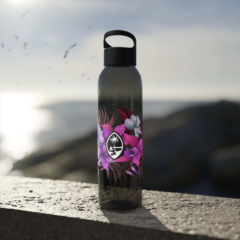 Guam Vintage Hibiscus Sky Water Bottle