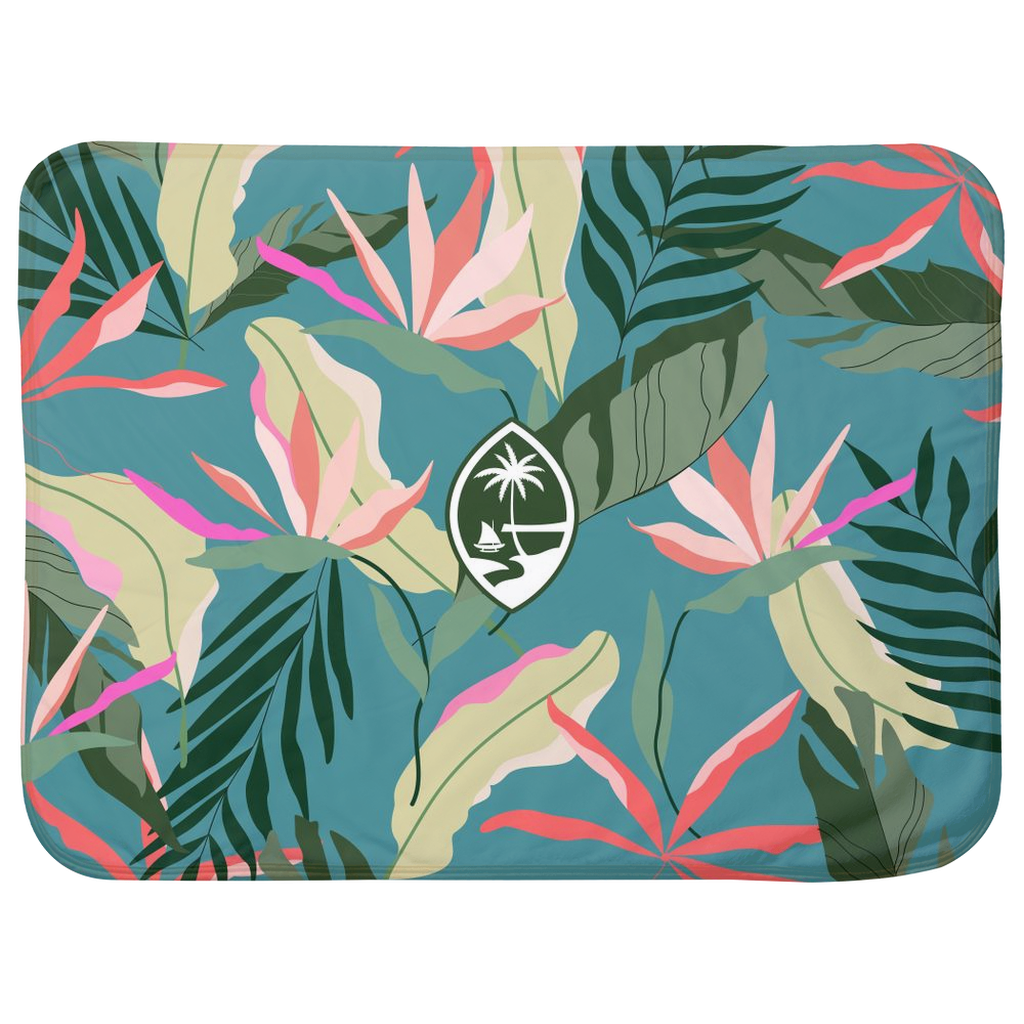 Guam Blue Birds of Paradise Sherpa Baby Blanket