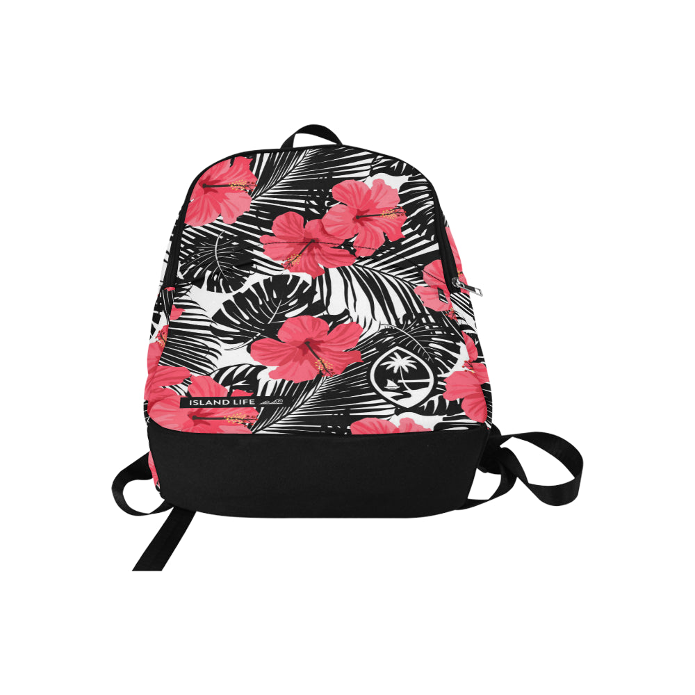 Guam Pink Black Hibiscus Leaves Laptop Backpack