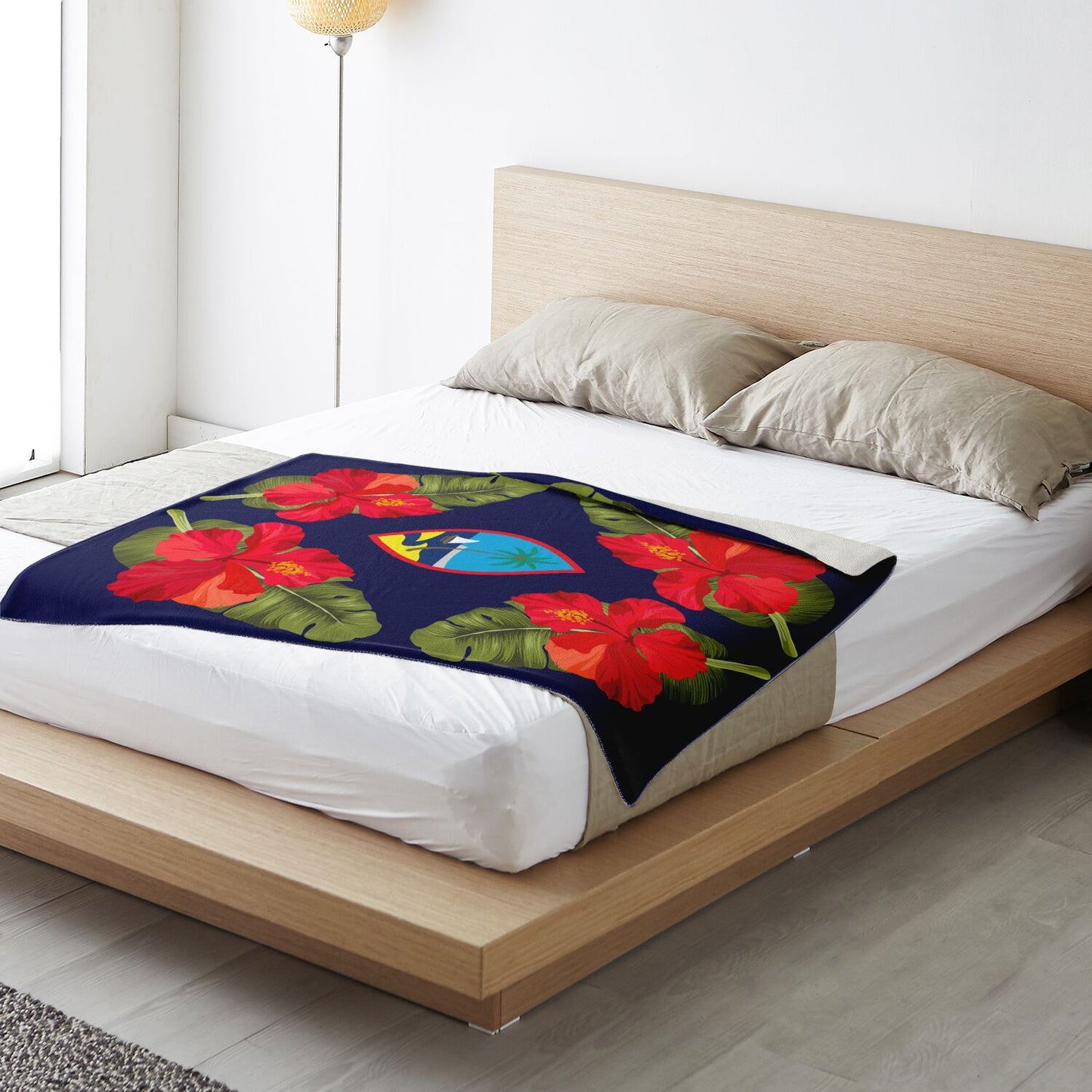 Guam Seal Hibiscus Paradise Microfleece Blanket