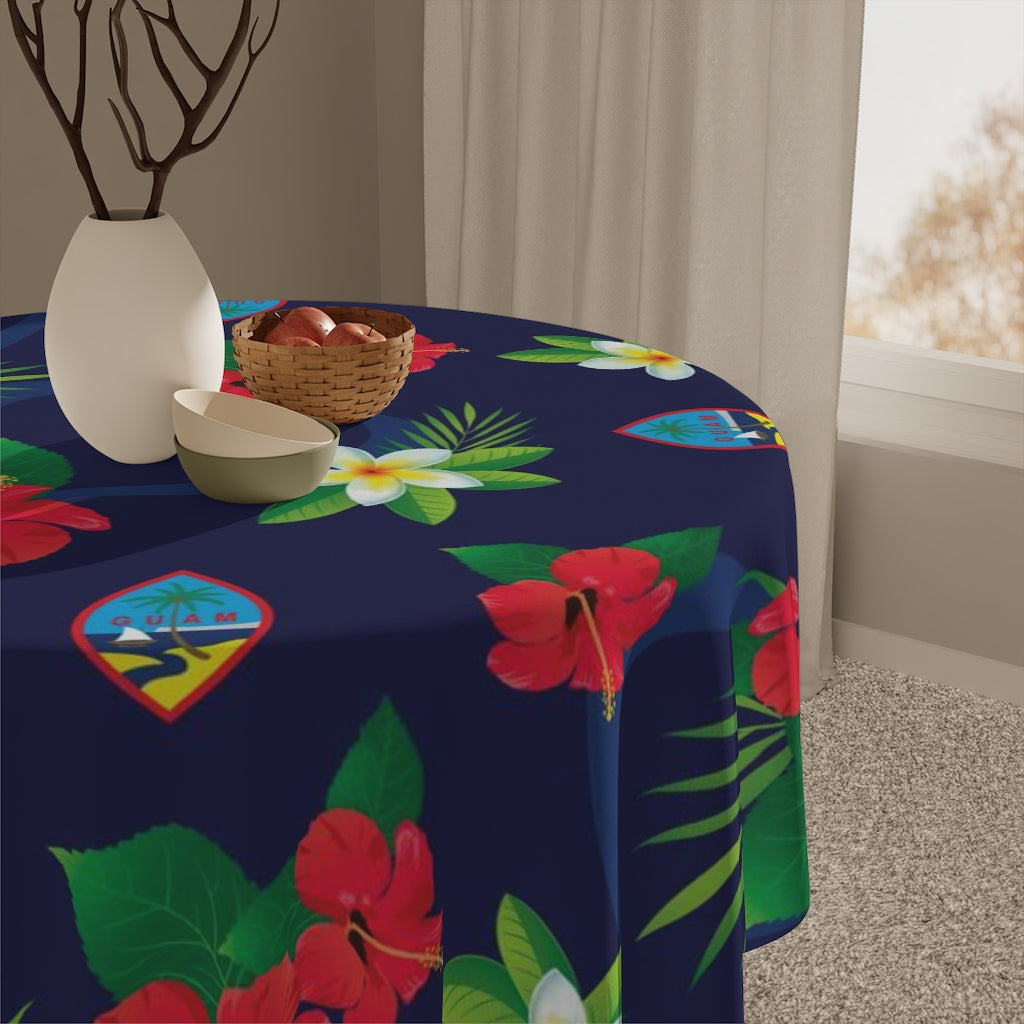 Guam Flag Flowers Table Cloth