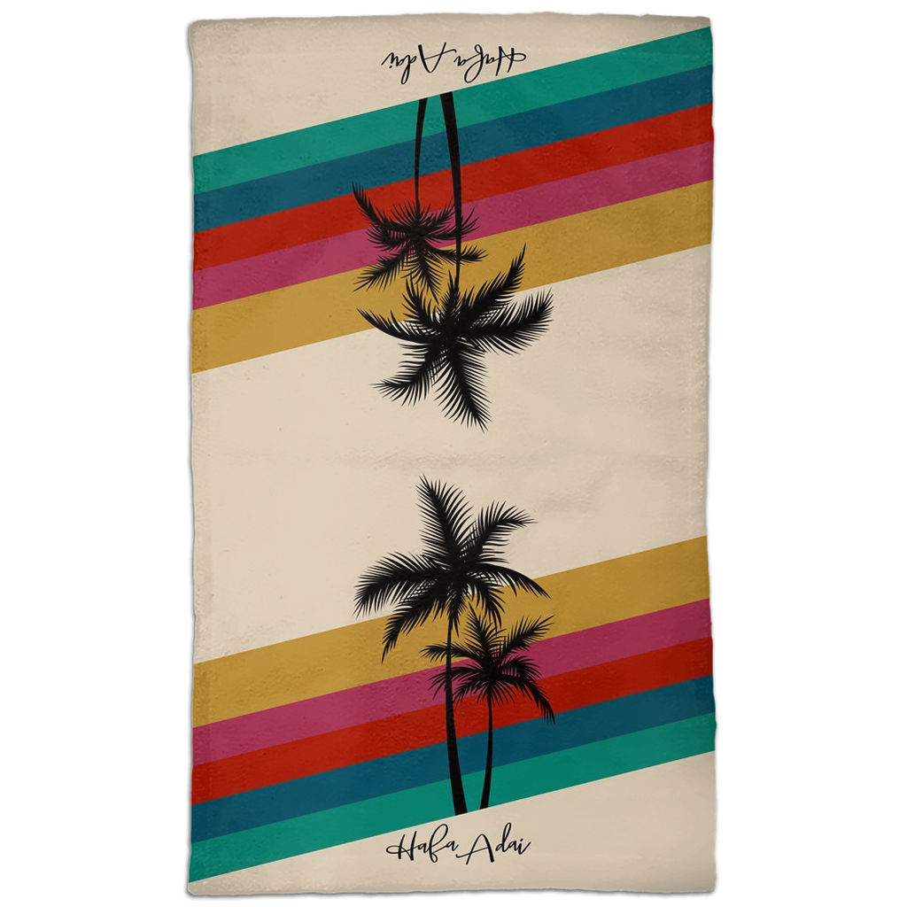 Hafa Adai Retro Rainbow Sunset Guam CNMI Hand Towel
