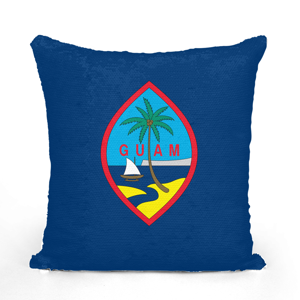 Guam Flag Pillow Sequin Cushion Cover