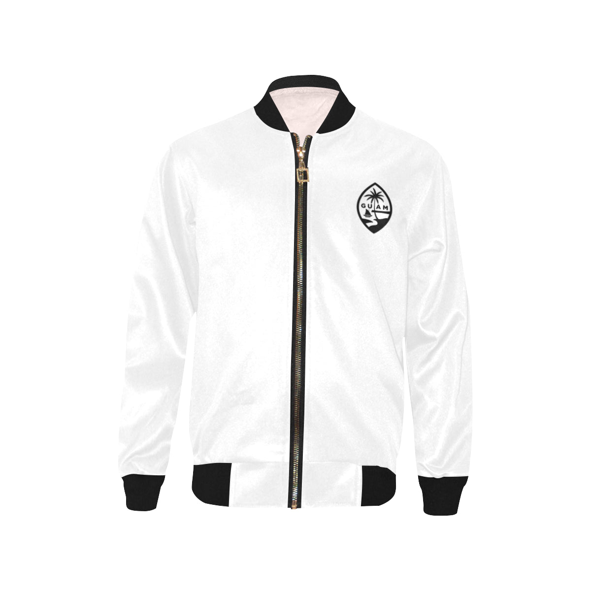 Kids Guam Map White Bomber Jacket