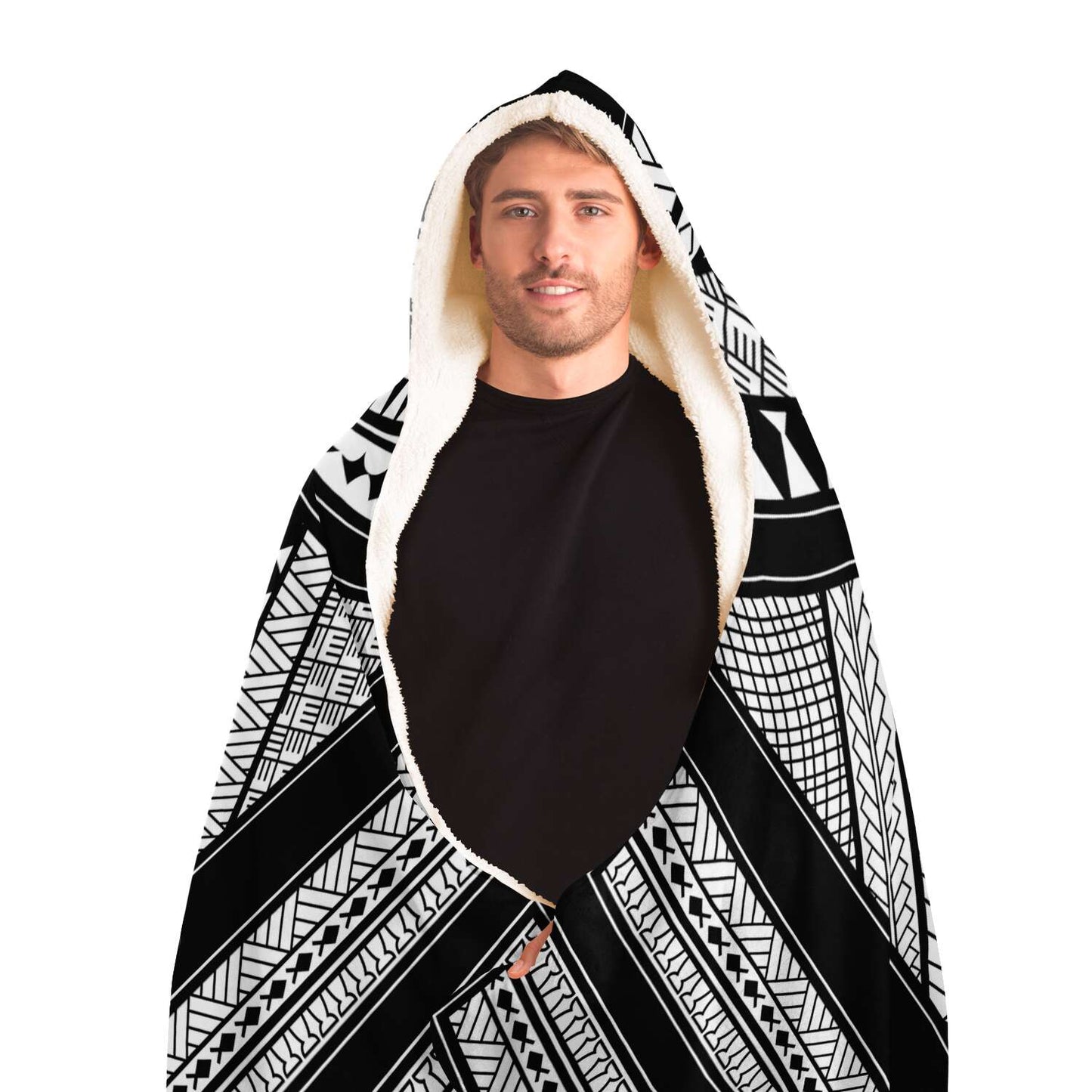 Guahan Tribal Premium Sherpa Hooded Blanket