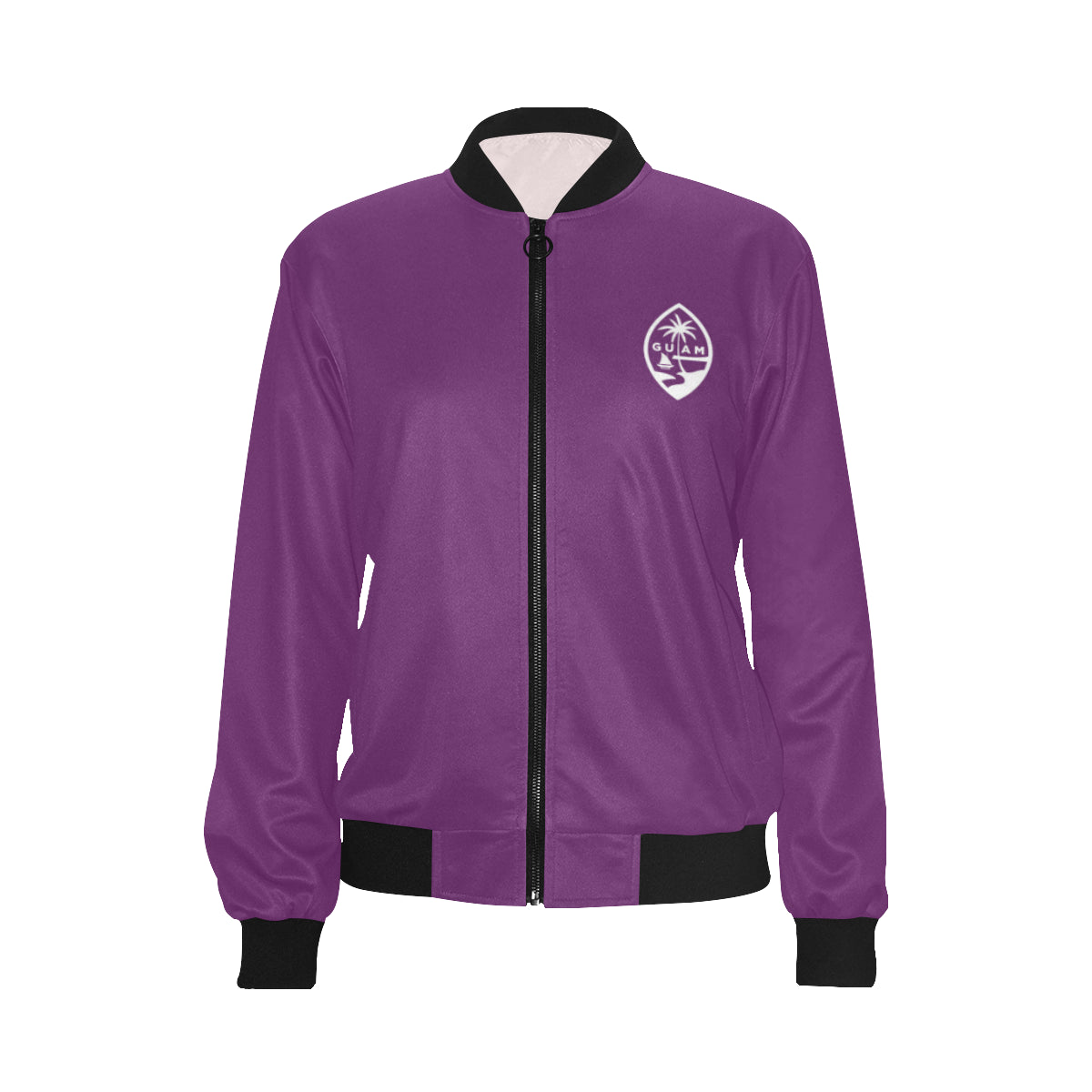 Guam Map Purple Women's Bomber Jacket