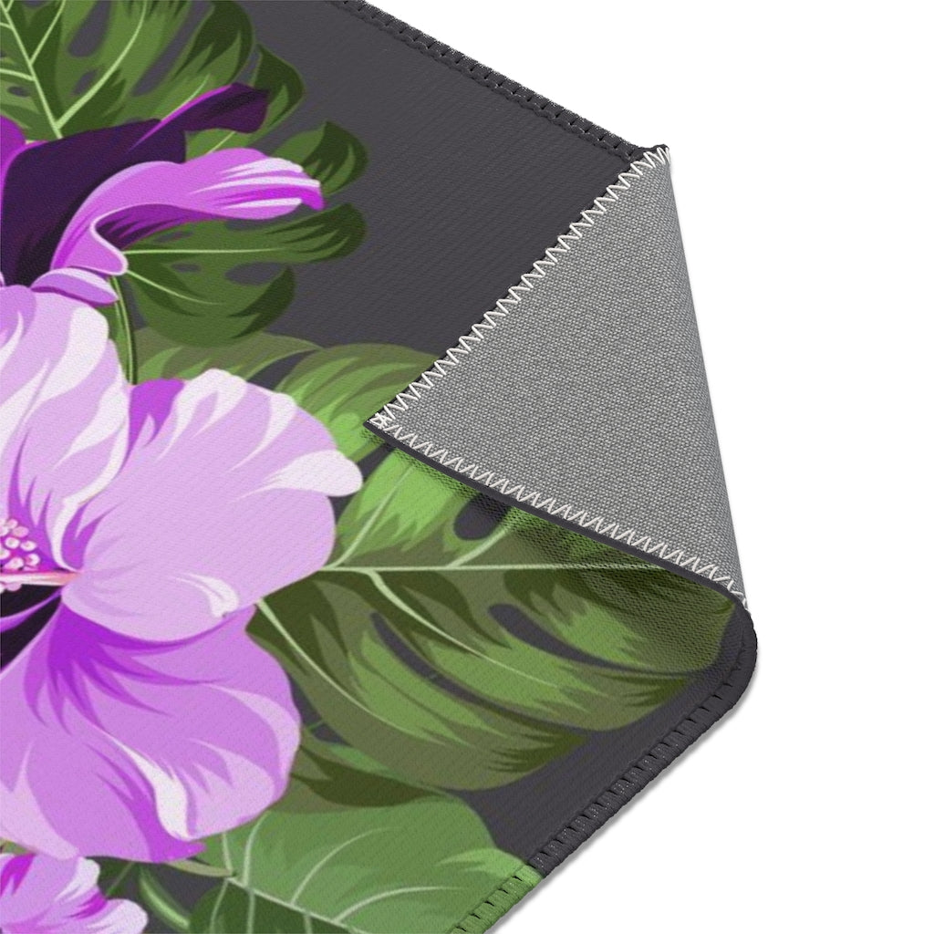 Love Guam Purple Hibiscus Area Rug