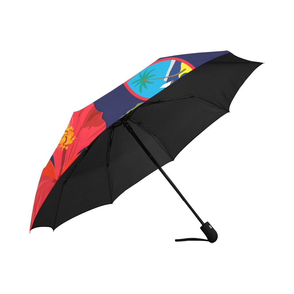 Guam Seal Hibiscus Paradise Anti-UV Auto Foldable Umbrella