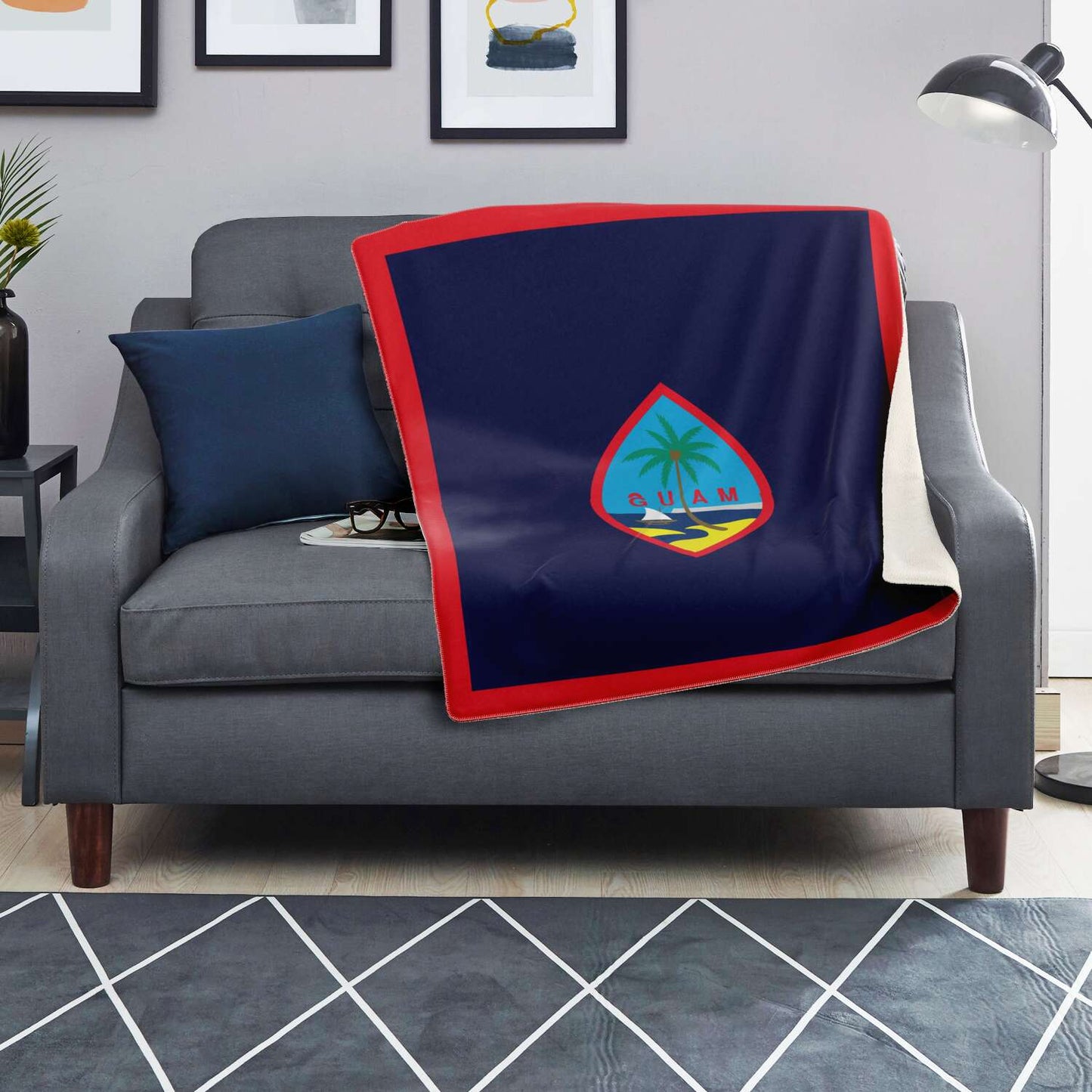 Guam Flag Microfleece Blanket